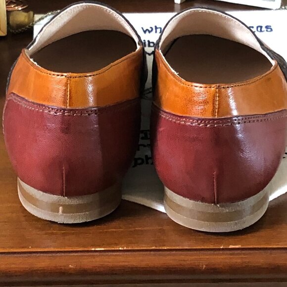 Mentha Tri-color Slip-On Leather Shoes, Size 36 EU (Size 6 US) - Picture 5 of 8